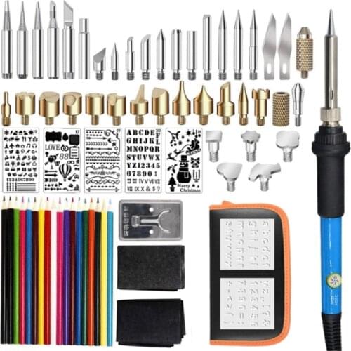 71 Pcs DIY Wood Burning Kit Carving Pyrography Pen Kit Adjustable Temperature Soldering Iron Wood Burning Kit Welding Repair Too