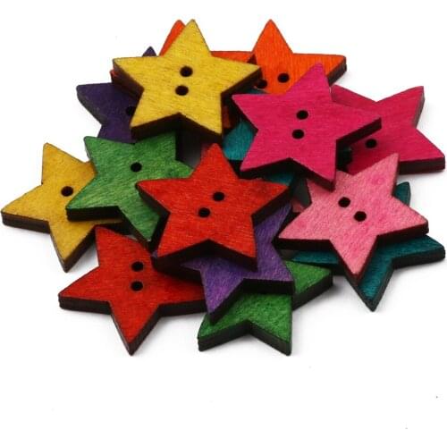 Colorful Star Series 23mm Buttons 50/pcs Home Decoration Clothing Sewing Scrapbook DIY Craft Homemade Cute Furniture 26g