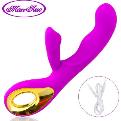 Rabbit Dildo Vibrator Massager Clitoris Stimulator Erotic Sex Toys for Women G Spot Massage USB Rechargeable Female Masturbators