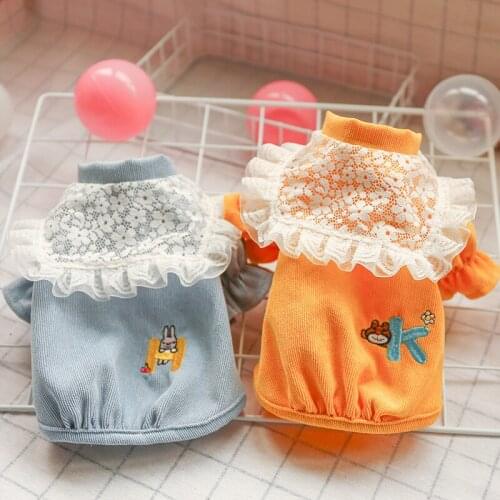 Cute Lace Dog Clothes Spring Autumn Pet Clothing Shirt Coat Cat Chihuahua Yorkshire Poodle Schnauzer Pomeranian Costumes Outfit
