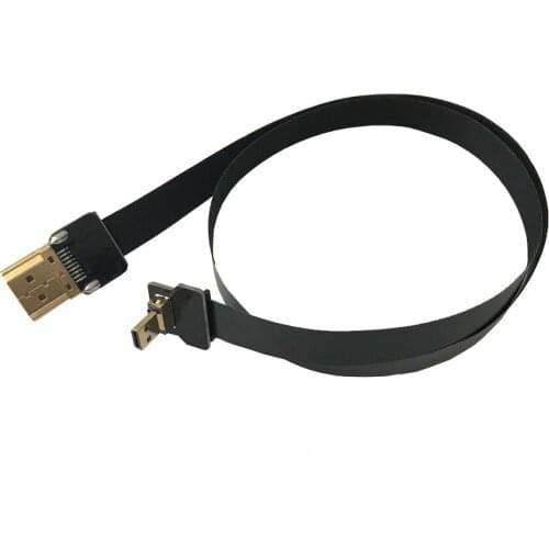 New Standard HDMI to Micro HMDI Soft Flat Video Cable For FPV Photography Transmission MT 30cm 50cm 100cm