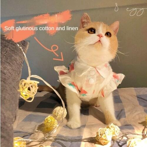 Cat Clothes Dog Cat Dresses Flying Sleeves Tide Brand Lotus Leaf Roupa Para Gato Puppy Clothes Princess Cat Clothes Pet