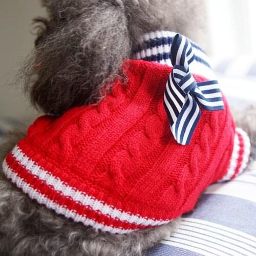 Puppy Dog Clothes Pet Sweater Cat Early Autumn Navy Style Cotton Sweater Teddy Bichon Poodle Small Dog Clothes