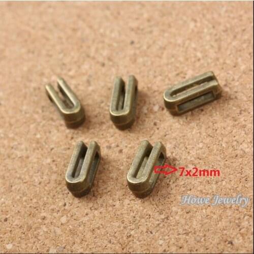 Wholesale 180 pcs Vintage Charms Letter U Antique bronze Fit Leather leather slide rope bracelet jewelry production 10083