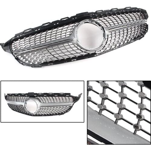 Diamond Style Front Grille Racing Grill For Mercedes-Ben C-Class W205 C200 C250 C300 C350 2019 ABS Plastic Car Accessories