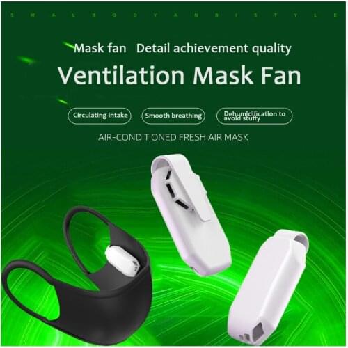 Portable Fan on Mask Clip-On Air Fresheners Mini Exhaust Clip Mask with Electric Fan Slient Outdoor Sport Usb Charging