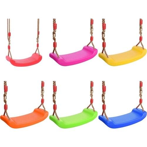 Garden Swing Kids Hanging Seat Toys With Height Adjustable Ropes Indoor Outdoor Toys Curved Board Swing Chair Randomly