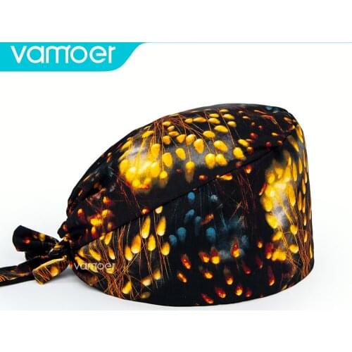 High Quality Unisex Frosted Hat Adjustable Pure Cotton Sweat Absorbent Elastic Scrub Cap Headwear lab pet Pharmacist work cap