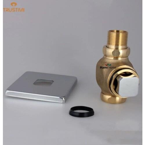 Toilet Flush Valve Manual Bathroom Stool Brass Valve Self-closing Flush Time-extended Press Type in Wall Delay Urinal Components