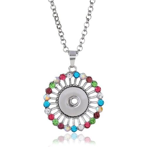 Interchangeable Flower Ginger 270 Snap Button Pendant Necklace Jewelry Fit 18mm Snap Button Charm Jewelry For Women Gift