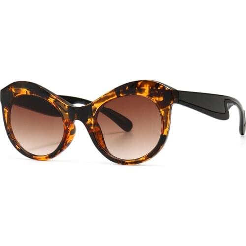Veshion Leopard Sunglasses for Women Uv400 Vintage Female Sun Glasses Cat Eye Party Accessories 2021 Hot-selling