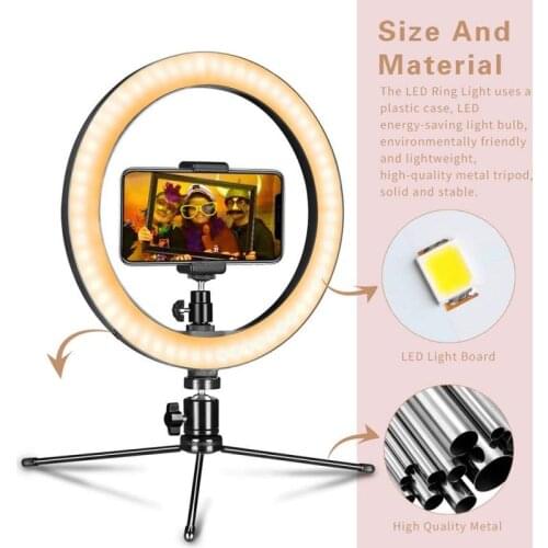 2020 LED Fill Light 8''/10''/12'' LED Ring Light Lamp Selfie Fill Light Camera Studio With Tripod Stand Photo Video Livestream