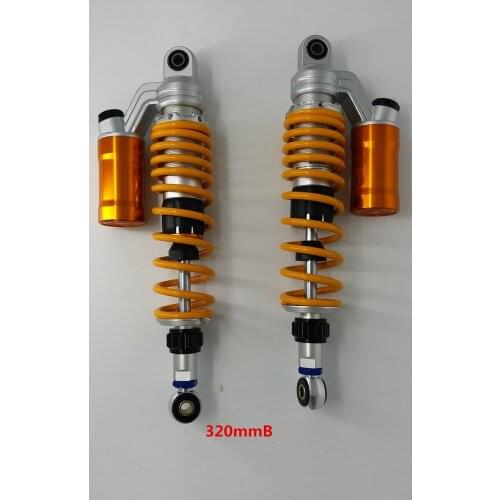 320mm 340mm 360mm 1pair Motorcycle adjustable Air Shock Absorber Rear Suspension 7mm Spring For Scooter BWS Yellow