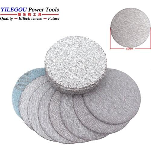 100 Pieces 2" 50mm White Sanding Paper. 50mm Round Flocking Sandpaper. 2 Inches Dry Abrasive Paper With Grit 60 180 320 800 1200