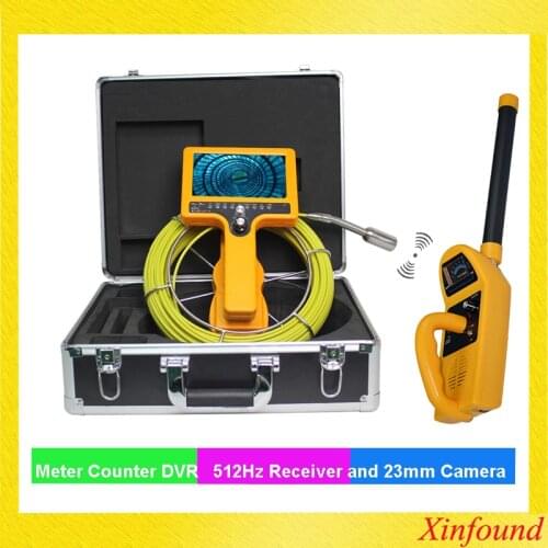 23mm Self Leveling 512hz Transmitter And Locator Pipe Drain Sewer Inspection Camera DVR Hard Cable 7Screen 20M 30M 50M