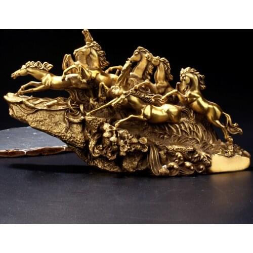 30CM Large--TOP COOL art collection- home office ROOM Decor -8 Fine horses ART bronze statue sculpture Decoration