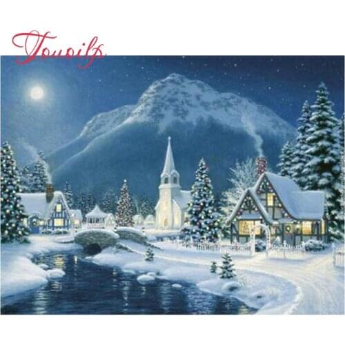 Diamond Painting Winter Landscape DIY 5D,Diamond Mosaic Snow,Handmade,Cross Stitch Kits,Diamond Embroidery,Patterns,Rhinestones