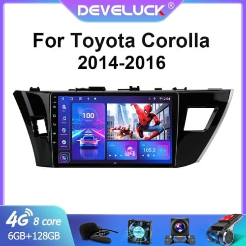 2Din Android 10 6G+128G Car Radio Multimedia Video Player For Toyota Corolla Ralink 2014-2016 GPS Navigation Stereo Head Unit