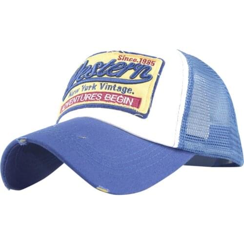 Baseball Cap Embroidery Letter Western New York Vintage Printed Summer Outdoor sunscreen visor cap Mesh Breathable Sun Hats New