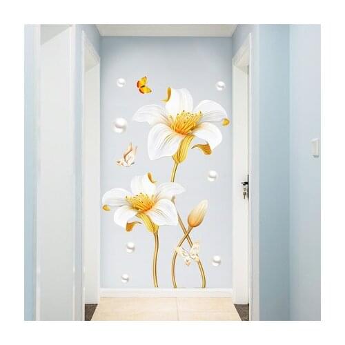 65*105cm Large Flower Bathroom Decoration Wall Sticker DIY Flower 3D Living Room Bedroom Wall Decor Poster Wallstickers