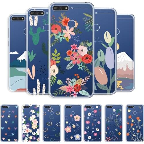 For Huawei Honor 7A Pro Case Clear Soft Cover For Huawei Y6 Prime 2018 Transparent Case For Honor 7C RU 5.7" Fashion Phone Shell
