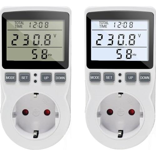 Digital Power Energy Meter Wattmeter 220V Voltmeter Ammeter KWh Watt Monitor Plug Socket Analyzer Power Factor Cost Display