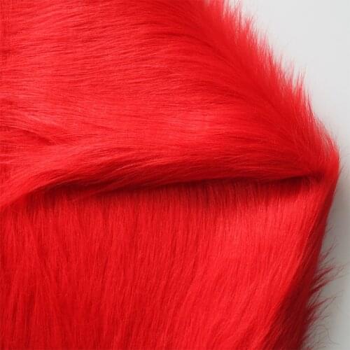 Good 9cm Long Red Fur Soft Plush Faux Fur Fabric Sewing Material Diy Home Decoration/Costume Cosplay/Blanket 150x50cm1pc