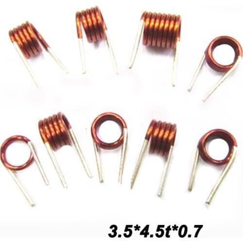 Free shipping 10pc coilcraft inductor 3.5*4.5t*0.7 Copper Wire Hollow Coil Inductance Remote Control FM Inductor