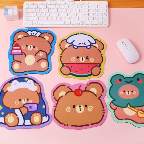 Kawaii bear mouse pad cute ins student computer mouse non-slip pad machine keyboard pad