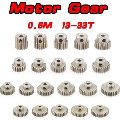 M0.6 3.175mm 13T 15T 17T 18T 20T 22T 24T 28T 30T 33T 7075 Aluminum alloy Metal Pinion Motor Gear For 1/10 RC Model Car Motor