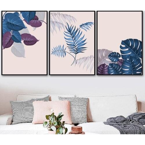 Monstera Palm Plants Big Leafs Landscape Wall Art Canvas Painting Nordic Posters And Prints Wall Pictures For Living Room Decor