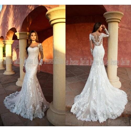 Mrs win Long Wedding Dresses