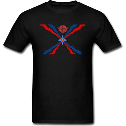 Latest Assyrian Flag Print Men T Shirt Custom Design Students Team T-shirt Adult Plus Size Black Tops Free Shipping
