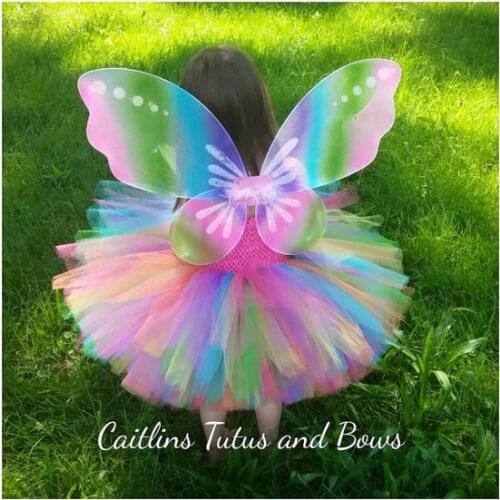 2017 New Girls Flower Tutu Dress Baby Fluffy 2Layers Tulle Ballet Tutus Crochet Peacock Dress with Headband Kids Party Clothes