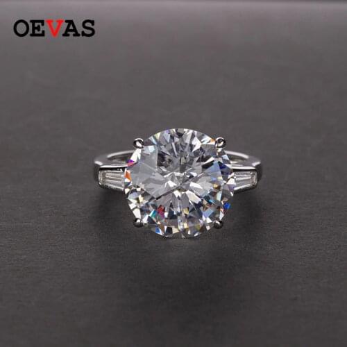 OEVAS Classic 100% 925 Sterling Silver Citrine Pink Sapphire Moissanite Gemstone Engagement Cocktail Rings Jewelry Wholesale