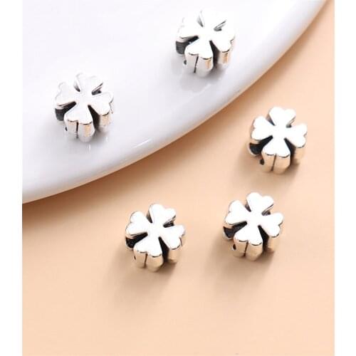 Vintage Silver Leaves Beads fit Pandora Charms DIY European Bracelets for Metal Jewelry Making 58pcs/lot