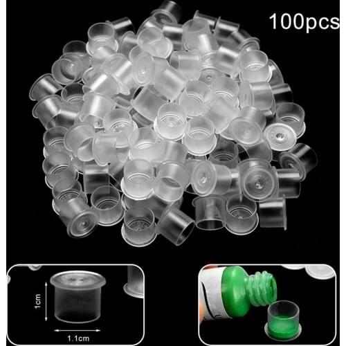 Plastic Microblading Tattoo Ink Cup Cap Pigment Clear Holder Container for Needle Tip Container Tattoo accessories