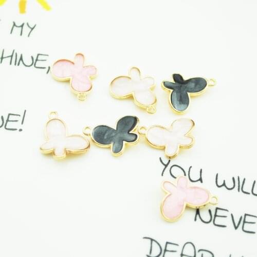 10pcs/lot Enamel Charms For DIY Jewelry Making Accessories Zinc Alloy Charms for Jewelry Making Butterfly 17*12mm