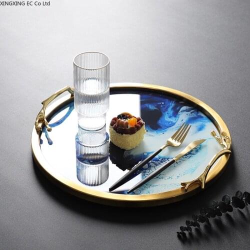 Simple Living Room Storage Tray Nordic Light Luxury Coffee Table Kettle Water Cup Tray Light Luxury Home Decoration Ornaments