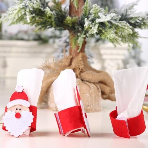 Christmas decoration Santa Claus Towel ring Napkin Rings Serviette Holder Xmas home decoration Napkin Banquet Dinner Table Decor