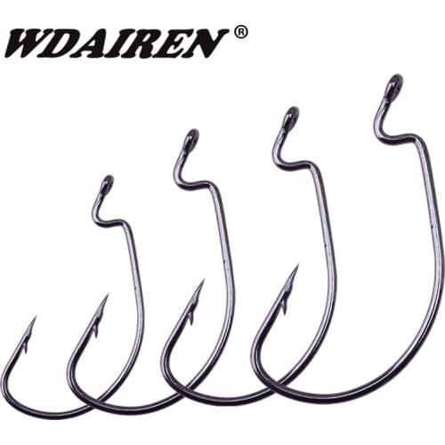 WDAIREN 20pcs/lot 7 Sizes High carbon Steel Fishing Hook Lead Sharp super big Wide crank hook carp fishing tackle FA-487