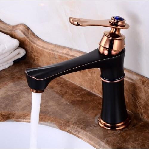 Basin Faucets Single Handle Black Oil/Rose Gold Brass Faucet Hot and Cold Sink Faucet Mixer Taps Bathroom Faucet Lavatory Mixer
