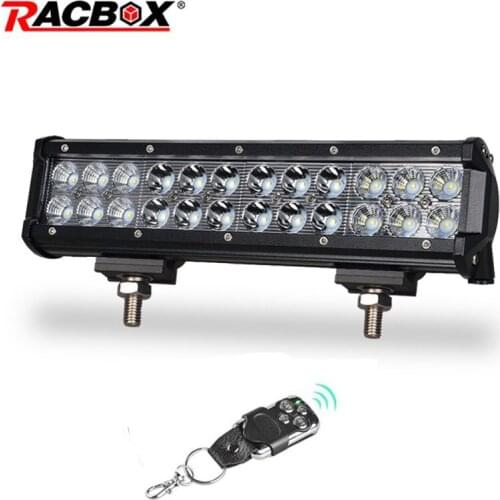 72W 12 inch LED Light Bar Work Lamp Flood Spot 6000K White Slideable Bracket for Car Motorcycle ATV MPV SUV LED Light Fog Lamp