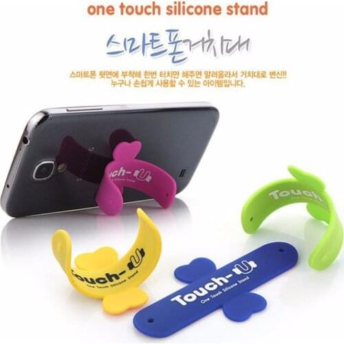 Universal One Touch Silicone Stand Finger Rings Mini Portable Phone Holder For iPhone 7 6 5S Samsung TISKE Tablet Stand