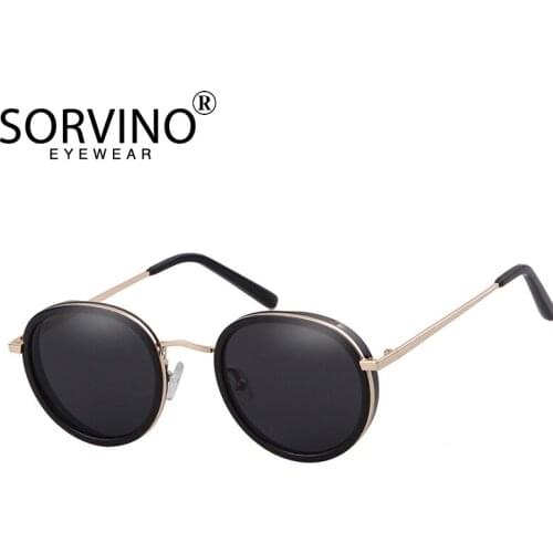 SORVINO Vintage Mirror Oval Sunglasses Men Women 2020 Shades Brand Designer Fashion 90s PInk Flower Rave Round Sun Glasses P424