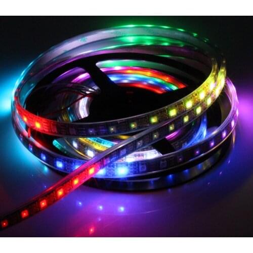 WS2812b DC5V Pixel RGB color led strip, 5meters300LED 300IC SMD5050 IP67 Waterproof in SiliconTube