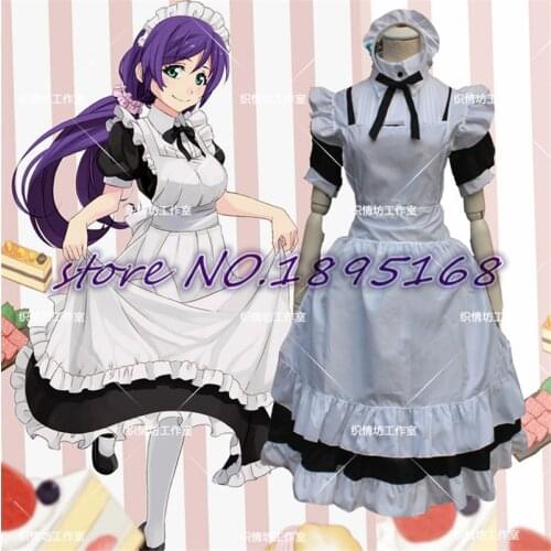 Love Live Cosplay Tojo Nozomi Cute Maid Costume Japanese Anime Dress Maid Uniform Love Live Cosplay Tojo Nozomi Costume