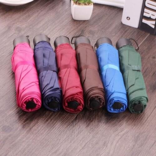 1 Pcs Folding Umbrella Rain Windproof Portable Short Handle Fashion for Outdoor Travel C66