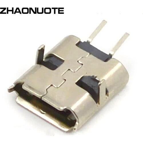 100pcs USB 2p Patch Front Plug Two-leg Iron Shell Nickel-plated Phosphor Copper Terminal Micro 2 Core SMT Side Interface