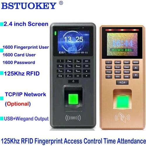 125Khz TCP/IP USB 1600 User Fingerprint Access Control RFID Time Attendance 2.4 inch Screen Biometric Fingerprint Time Clock